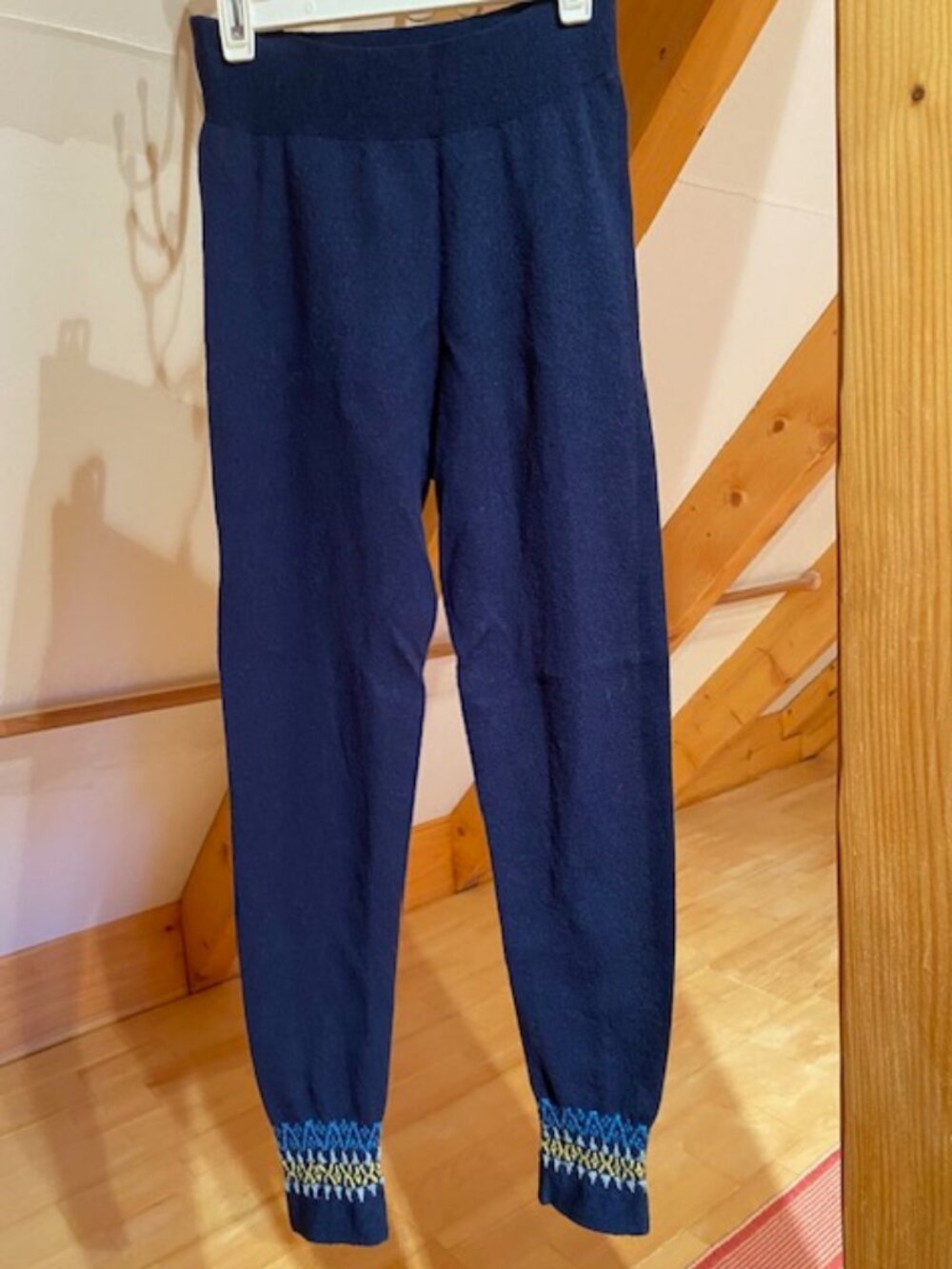 Sweaty Betty Seamless Base Layer Leggings Fairisle Navy Size M Excellent England